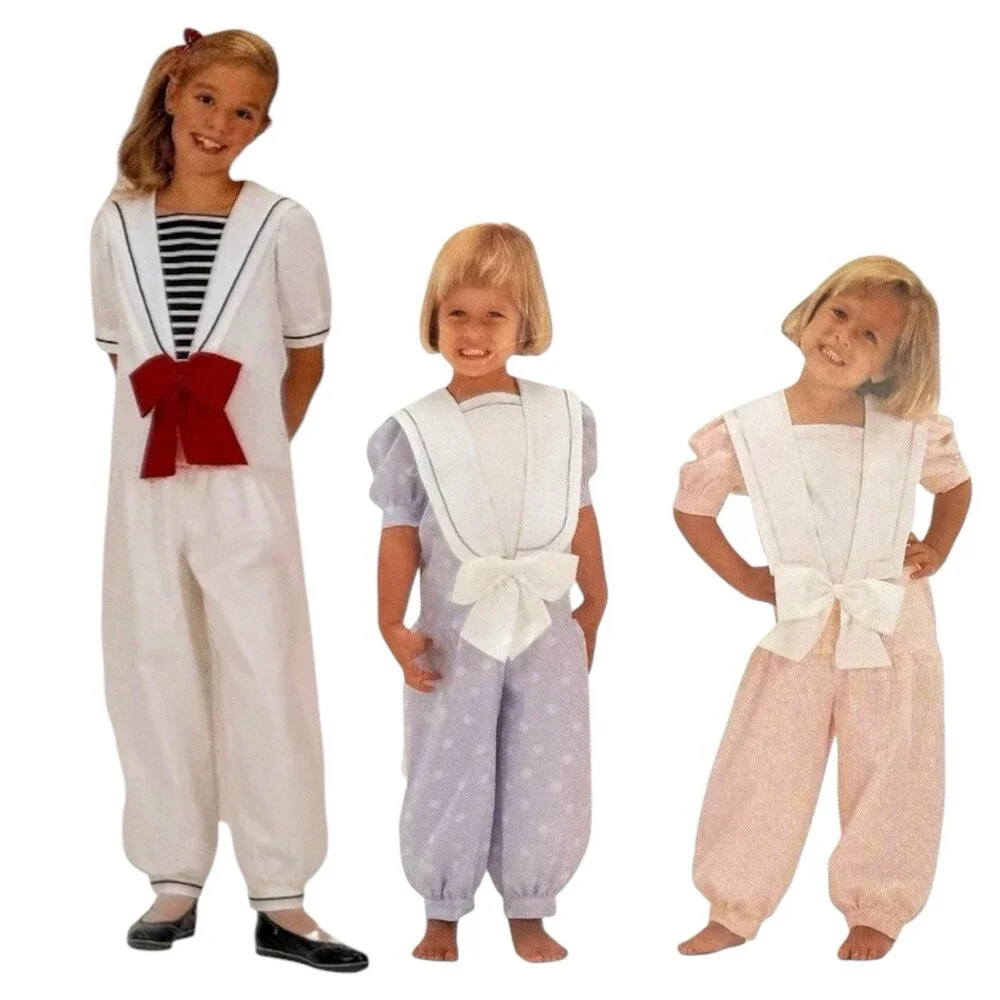 VTG 1990 Angel Wears Sewing Pattern Girls Dropwaist Jumpsuit Sizes 7-14